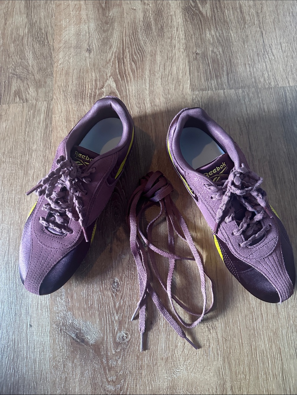 Reebok Women's Purple and Yellow Ultra-Lo Sneakers — brand new, satin